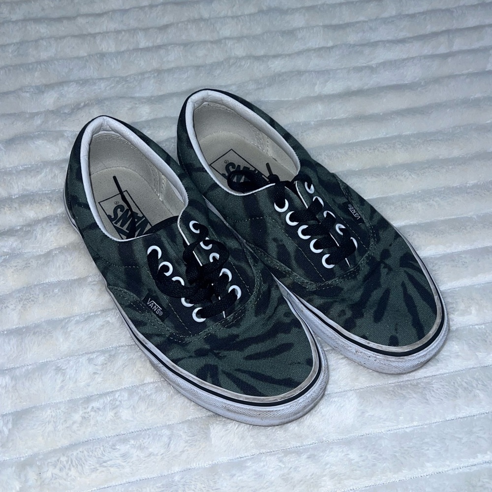 Vans Green and Black Tie Dye Shoes